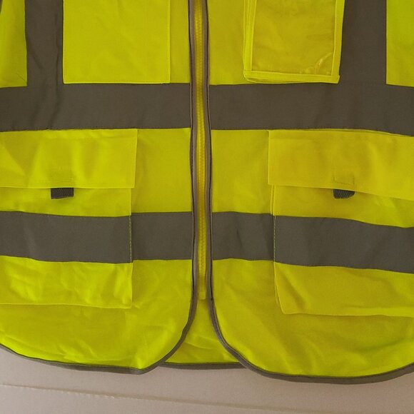 REFLECTVIVE VEST HIGH VISABILITY DAY / NIGHT -NEON YELLOW -ZIPPER FRONT SIZE XL - Picture 6 of 12